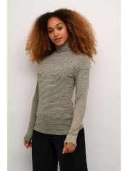 Cream Koszulka "Amma" w kolorze beżowo-czarnym rozmiar: L. Brązowe bluzki damskie Cream, l, bez wzorów, bez kołnierzyka, bez ramiączek. Za 82.99 zł.