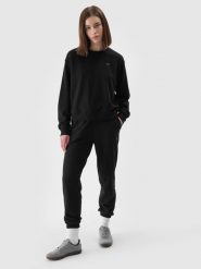 4F Spodnie dresowe joggery damskie - czarne M. Czarne spodnie dresowe damskie 4f, l, bez wzorów, z bawełny. Za 129.99 zł.