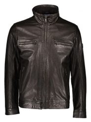 Bugatti Skórzana kurtka w kolorze czarnym rozmiar: 54. Czarne kurtki męskie Bugatti, bez wzorów, ze skóry, bez kaptura. Za 578.99 zł.