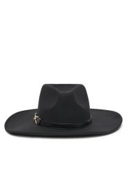 Guess Kapelusz AW5438 POL01 Czarny. Czarne kapelusze damskie Guess, z aplikacjami, z materiału. Za 199.99 zł.