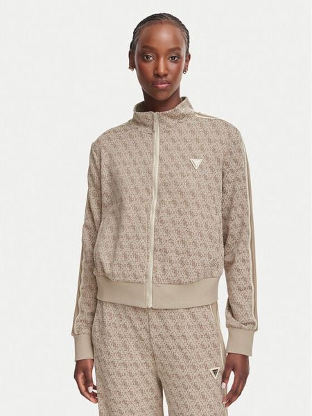 Guess Bluza V6YQ28 K5183 Beżowy Regular Fit. Brązowe bluzy bez kaptura damskie Guess, l, z syntetyku. Za 474.99 zł.