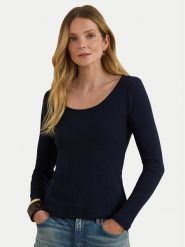 LAUREN RALPH LAUREN Bluzka 200980145002 Granatowy Slim Fit. Niebieskie topy sportowe damskie Lauren Ralph Lauren, xxl, bez wzorów, z bawełny, bez ramiączek. Za 419.99 zł.