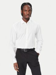 HUGO Koszula 50570285 Biały Slim Fit. Białe koszule męskie Hugo, m, bez wzorów, z bawełny, bez kołnierzyka, bez ramiączek. Za 296.99 zł.