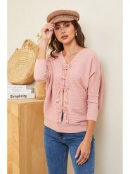 Soft Cashmere Sweter w kolorze jasnoróżowym rozmiar: 38/40. Różowe swetry klasyczne damskie Soft Cashmere, bez kołnierzyka. Za 133.89 zł.