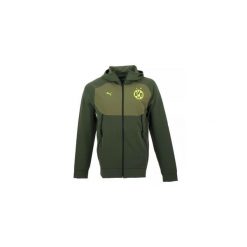 Kurtka dresowa Borussia Dortmund Tech. Zielone kurtki treningowe męskie Puma, l, bez wzorów, z dresówki, na fitness i siłownię. Za 356.45 zł.