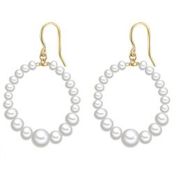 Valero Pearls Kolczyki wiszące z perłą srebro wysokiej próby Perła hodowlana słodkowodna żółte złoto 1 ct Damski. Żółte kolczyki damskie Valero Pearls, z perłą, pozłacane. Za 278.99 zł.