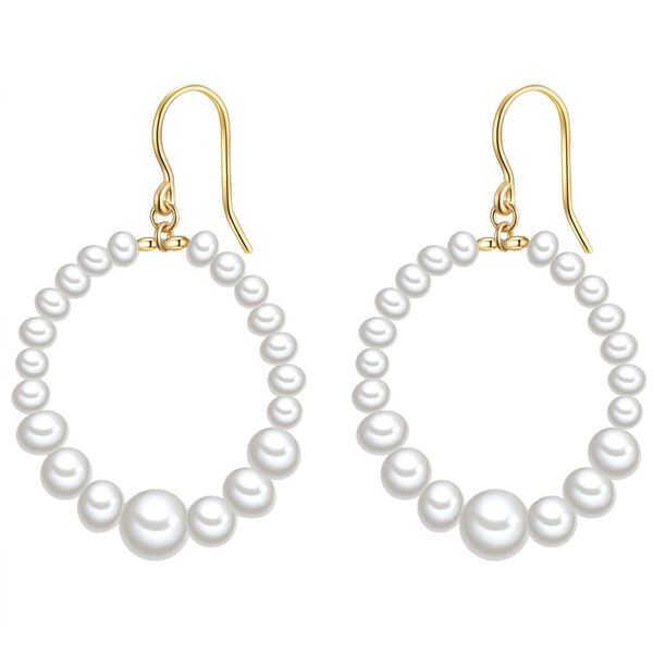 Valero Pearls Kolczyki wiszące z perłą srebro wysokiej próby Perła hodowlana słodkowodna żółte złoto 1 ct Damski. Żółte kolczyki damskie Valero Pearls, z perłą, pozłacane. Za 239.99 zł.