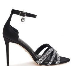 Sandały Marciano Guess. Czarne sandały damskie Marciano Guess, z aplikacjami, bez obcasa, na szpilce. Za 989.99 zł.