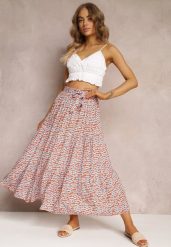 Czerwona Rozkloszowana Spódnica Maxi z Wiskozy z Gumką w Talii Tailana. Czerwone spódniczki damskie Renee, m, bez wzorów, z materiału, maxi, proste. Za 39.99 zł.