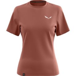 Damska koszulka z okrągłym dekoltem Salewa Puez Dry'Ton. Czerwone t-shirty damskie Salewa, bez wzorów, z bawełny, bez kołnierzyka. Za 241.00 zł.