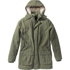 Parka ocieplana. Czarne parki męskie bonprix, m, bez wzorów. Za 349.99 zł.