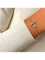 Eclat d'Argent Srebrna bransoletka z cyrkoniami rozmiar: onesize. Szare bransoletki damskie Eclat d'Argent, srebrne. Za 130.99 zł.