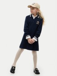 Tommy Hilfiger Sukienka dzianinowa KG0KG09610 Granatowy Regular Fit. Niebieskie sukienki dziewczęce Tommy Hilfiger, bez wzorów, z bawełny, bez ramiączek. Za 449.99 zł.