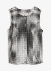 Kamizelka żakietowa z czystej bawełny. Czarne kamizelki damskie bonprix, z bawełny. Za 109.99 zł.