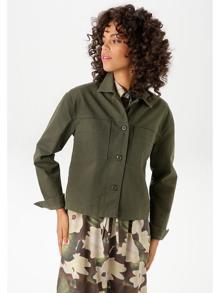 Aniston Kurtka koszulowa w kolorze ciemnozielonym rozmiar: 40. Zielone kurtki damskie Aniston, bez wzorów, z bawełny, bez kaptura. Za 82.83 zł.