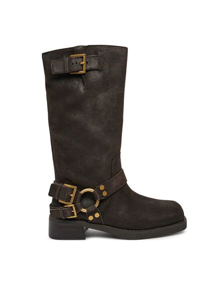 MICHAEL Michael Kors Oficerki 40F4CBFB9L Brązowy. Brązowe kozaki damskie MICHAEL Michael Kors, ze skóry, bez obcasa, na płaskiej podeszwie. Za 1,069.00 zł.