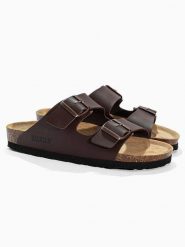 BACKSUN Klapki "Bali" w kolorze brązowym rozmiar: 38. Brązowe klapki damskie Backsun, bez wzorów, bez obcasa. Za 130.99 zł.