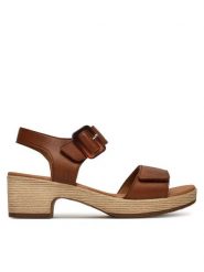 Remonte Sandały D0N52-25 Brązowy. Brązowe sandały damskie Remonte, bez wzorów, ze skóry, bez obcasa, na słupku. Za 295.99 zł.