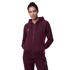 Damska rozpinana bluza z kapturem Siroko Fullzip Hoodie Burgundy/Red W. Czerwone bluzy sportowe damskie SIROKO, m, bez wzorów, z materiału, bez ramiączek, z kapturem. Za 301.00 zł.