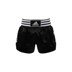 Spodenki Bokserskie Thai Czarno-Białe. Czarne szorty męskie Adidas, bez wzorów, z materiału. Za 119.99 zł.