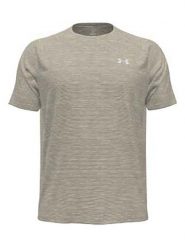 Under Armour Koszulka sportowa "Tech Textured" w kolorze beżowym rozmiar: M. Brązowe t-shirty sportowe męskie Under Armour, m, z materiału, bez ramiączek, outdoorowe. Za 108.74 zł.