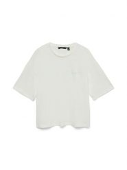 Vero Moda Koszulka w kolorze białym rozmiar: L. Białe bluzki damskie Vero Moda, l, bez wzorów, z bawełny, bez kołnierzyka. Za 62.03 zł.