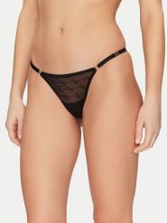 Guess Stringi O5RE10 KCLB0 Czarny. Czarne stringi damskie Guess, l, z aplikacjami, z nylonu. Za 99.99 zł.