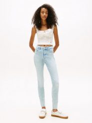 TOMMY JEANS Dżinsy - Skinny fit - w kolorze błękitnym rozmiar: W34/L30. Niebieskie jeansy damskie Tommy Jeans, z podwyższonym stanem. Za 156.60 zł.