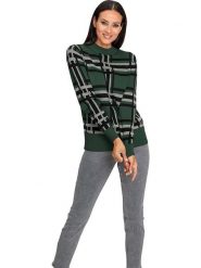Heine Sweter w kolorze ciemnozielonym rozmiar: 38. Zielone golfy damskie Heine, bez wzorów, z bawełny, bez ramiączek. Za 74.63 zł.