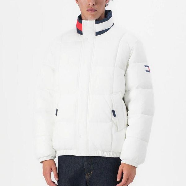 Kurtka TOMMY JEANS TJM DNA COLLAR PUFFR EXT Biały. Białe kurtki męskie Tommy Hilfiger, m, bez wzorów, z jeansu, bez kaptura. Za 994.98 zł.