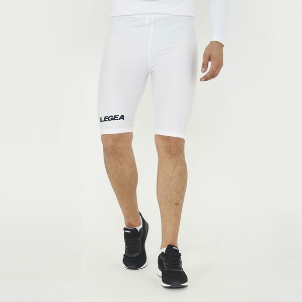 Męskie Running Bermuda Kluczowe Cechy Elastyczne Białe. Białe szorty męskie Legea, bez wzorów, z bawełny. Za 80.00 zł.