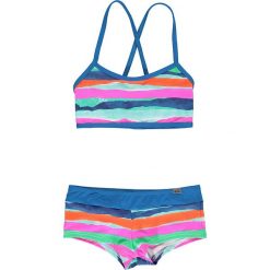 Bikini "Calobra Azura" w kolorze niebieskim ze wzorem. Niebieskie stroje kąpielowe dziewczęce Speedo, Plage du Sud, w ażurowe wzory, z materiału. W wyprzedaży za 69.95 zł.