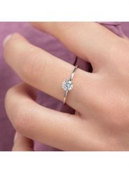 L'atelier précieux Srebrny pierścionek z cyrkonią rozmiar: 54. Szare pierścionki damskie L'Atélier Précieux, z cyrkonią, srebrne. Za 127.35 zł.