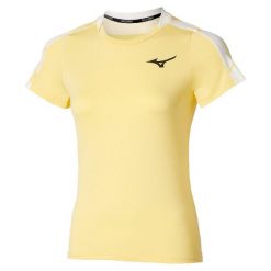 Biustonosz z wkładkami dla kobiet Mizuno. Żółte biustonosze sportowe damskie Mizuno, bez wzorów, z materiału. Za 224.00 zł.