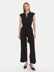 Calvin Klein Kombinezon LV044C066G Czarny Regular Fit. Czarne kombinezony damskie CALVIN KLEIN, xl, bez wzorów, z syntetyku, bez kołnierzyka, bez ramiączek. Za 539.99 zł.