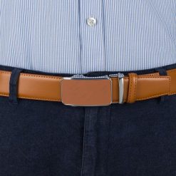Pasek męski skórzany 3,5 cm klamra automatyczna Beltimore camelowy 03-599 : Kolory - brązowy, beżowy, Rozmiar pasków - r.105-120 cm. Brązowe paski męskie bez wzorów, ze skóry, wizytowe. Za 64.99 zł.