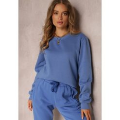 Niebieska Bluza Hullu. Niebieskie bluzy bez kaptura damskie Renee, l, z dzianiny. Za 34.99 zł.