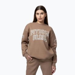 Bluza damska Pitbull Crewneck Fiora. Brązowe bluzy bez kaptura damskie PITBULL, m, z bawełny. Za 169.99 zł.