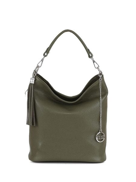 Mia Tomazzi Skórzana torebka "Sabaudia" w kolorze khaki - 26 x 28 x 12 cm rozmiar: onesize. Brązowe torebki klasyczne damskie Mia Tomazzi, bez wzorów, z materiału, bez dodatków. Za 173.70 zł.
