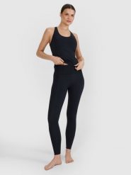4F Legginsy do jogi i pilatesu szybkoschnące damskie - czarne XL. Czarne legginsy damskie 4f, s, bez wzorów, z dzianiny. W wyprzedaży za 129.99 zł.