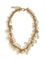 Otazu Pozłacany naszyjnik z perełkami Swarovski - dł. 38 cm rozmiar: onesize. Żółte naszyjniki damskie Otazu, pozłacane. Za 392.52 zł.