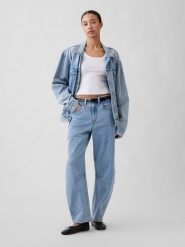GAP Dżinsy - Barrel fit - w kolorze błękitnym rozmiar: W31. Niebieskie jeansy damskie GAP, z podwyższonym stanem. Za 149.95 zł.