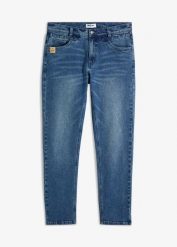 Dżinsy ze stretchem z wysokiej jakości grubego denimu, regular fit, prosta nogawka. Niebieskie jeansy męskie bonprix. Za 169.99 zł.