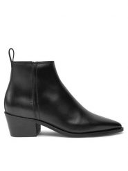 Calvin Klein Jeans Botki Cowboy YW0YW01678 Czarny. Czarne botki damskie Calvin Klein Jeans, z jeansu, bez obcasa, na słupku, bez zapięcia. Za 519.99 zł.