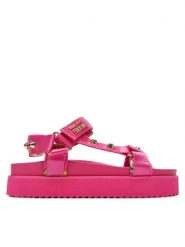 Versace Jeans Couture Sandały 78VA3SM2 Różowy. Czerwone sandały damskie Versace Jeans Couture, bez wzorów, z jeansu, bez obcasa, na płaskiej podeszwie. Za 669.99 zł.
