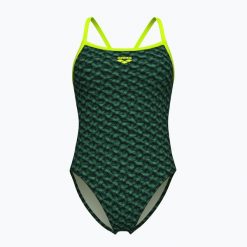 Strój pływacki jednoczęściowy damski arena Monogram Challenge Back. Zielone stroje jednoczęściowe damskie Arena, xs, bez wzorów. Za 239.99 zł.