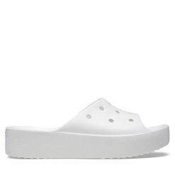 Klapki Crocs. Białe klapki damskie Crocs, bez wzorów, bez obcasa. Za 209.99 zł.
