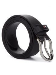 Tommy Hilfiger Pasek Damski New Danny Belt WW0WW11590 Czarny. Czarne paski damskie Tommy Hilfiger, bez wzorów, ze skóry. Za 139.99 zł.