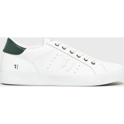 Trussardi Jeans - Buty. Białe buty sportowe na co dzień męskie TRUSSARDI JEANS, z jeansu, bez zapięcia. W wyprzedaży za 289.90 zł.
