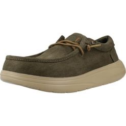 Buty HEY DUDE WALLY COMF WORN TWILL Zielony. Zielone buty trekkingowe męskie Hey dude, z tkaniny, bez zapięcia, trekkingowe. Za 293.99 zł.